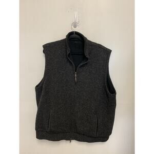 Pendleton Sweater Vest Mens XXL Gray Marled Shetland Wool Fleece Lined Zip